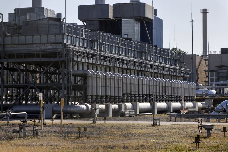 A compressor station connected to the Megal gas pipeline in Germany. The IMF says Germany could lose 4.8 per cent of its GDP if Russia shuts down gas supplies to the country. Bloomberg