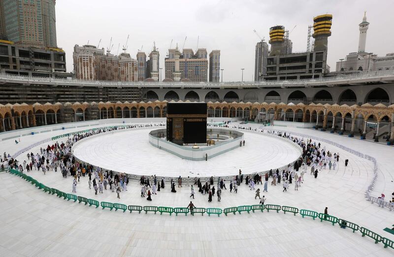 Muslim worshippers circumambulate the sacred Kaaba in Makkah’s Grand Mosque. AFP