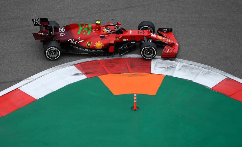 Ferrari's Carlos Sainz who finished third. Getty