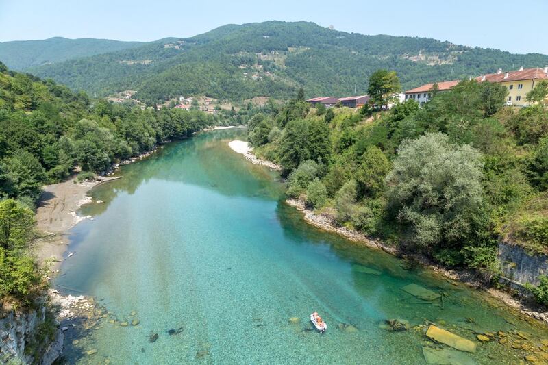 A river crossing on the Balkan Ride. Jamie Lafferty