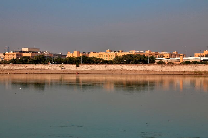 The US Embassy compound in Baghdad's high-security Green Zone, as seen from across the Tigris River. AP