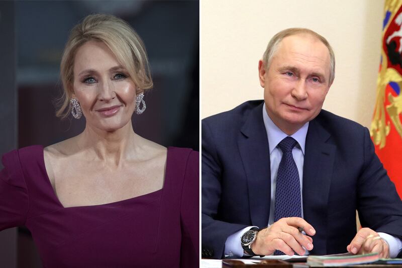 JK Rowling was less than impressed at her mention by Vladimir Putin. Getty Images / AFP