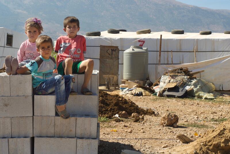 Refugee children in Khirbet Qanafar, Lebanon. (David Enders for The National)
