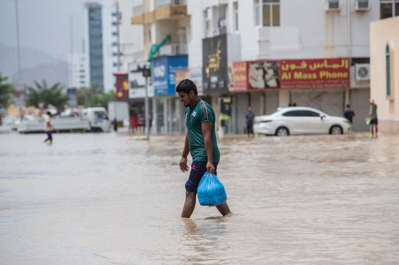 Flooding in Fujairah city.  Antonie Robertson/The National
