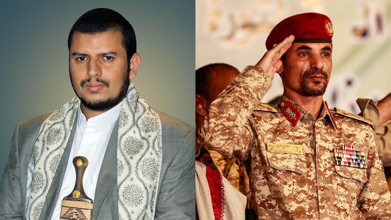 Abdulmalik Al Houthi and Major General Abdullah Yahya al-Hakim. AFP