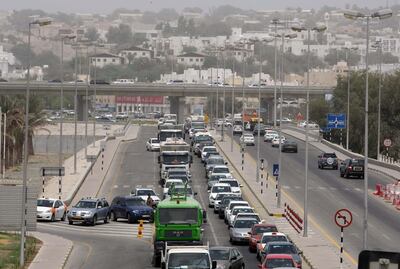 MUSCAT,OMAN. April 16th, 2008 . Traffic jam in Muscat.FOR ARCHIVE. Stephen Lock  /  The National.  *** Local Caption *** SL-oman-004.jpg