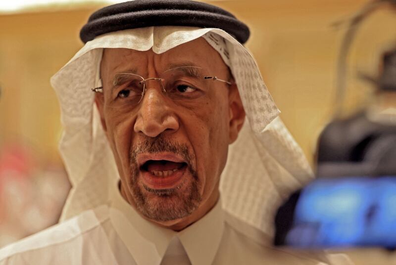 Saudi Arabia's Minister of Investment Khalid Al Faleh is pictured during an interview with AFP TV on the sidelines of the annual FII conference in the Saudi capital Riyadh. AFP