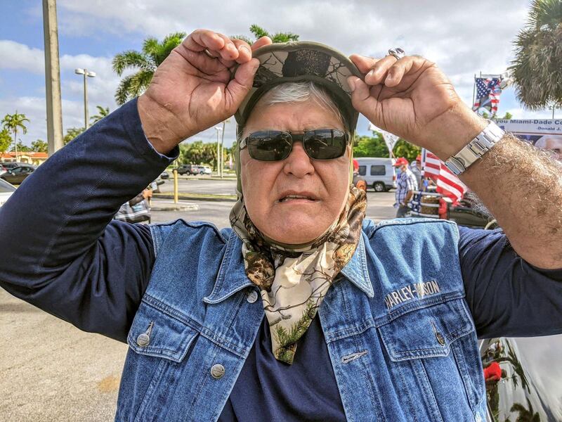 Roberto Giraldo, 63, a Cuban American at a Miami polling station. James Reinl for The National