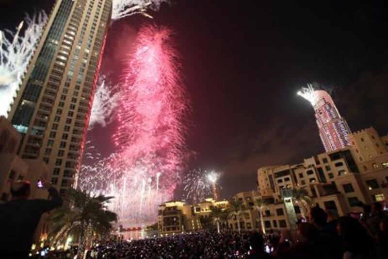 Dubai's spectacular New Year's Eve show attracted a record crowd. AFP Photo