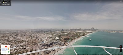 Vistas from the top of Dubai's Burj Al Arab on Google Street View. Photo: Google