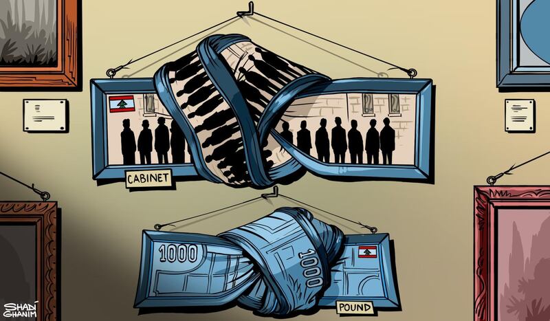 Our cartoonist's take on the impasse over Lebanon's cabinet formation amid an economic crisis