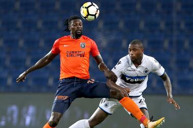 Istanbul Basaksehir's Emmanuel Adebayor, left, is one of the expensive foreign players plying their trade with the club. EPA