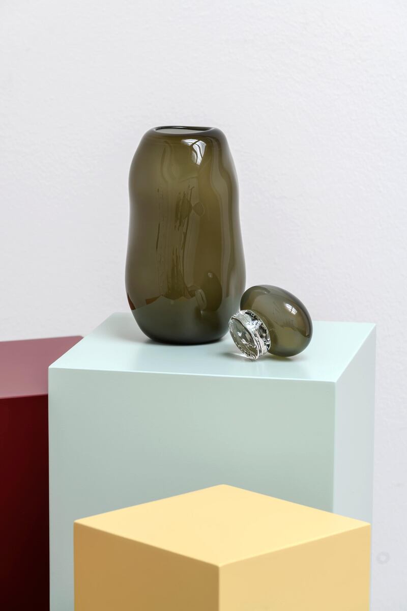 Bon Bon mega glass vase with lid by French artist Helle Mardahl at Comptoir 102
