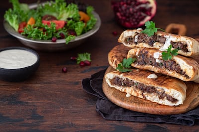 Modern-day arayes, pitta bread filled with minced meat and spices. Getty Images