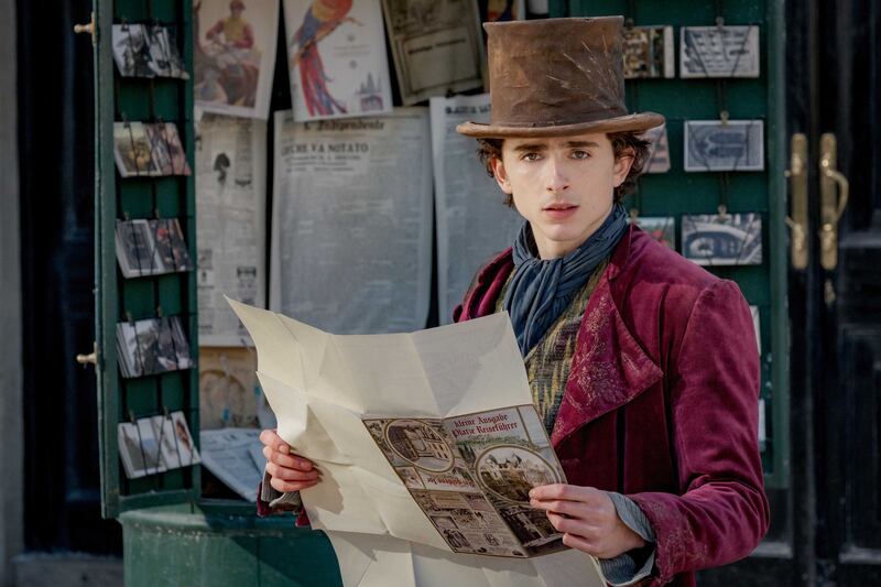 Timothee Chalamet plays a young Willy Wonka in Wonka. Photo: Warner Bros Pictures