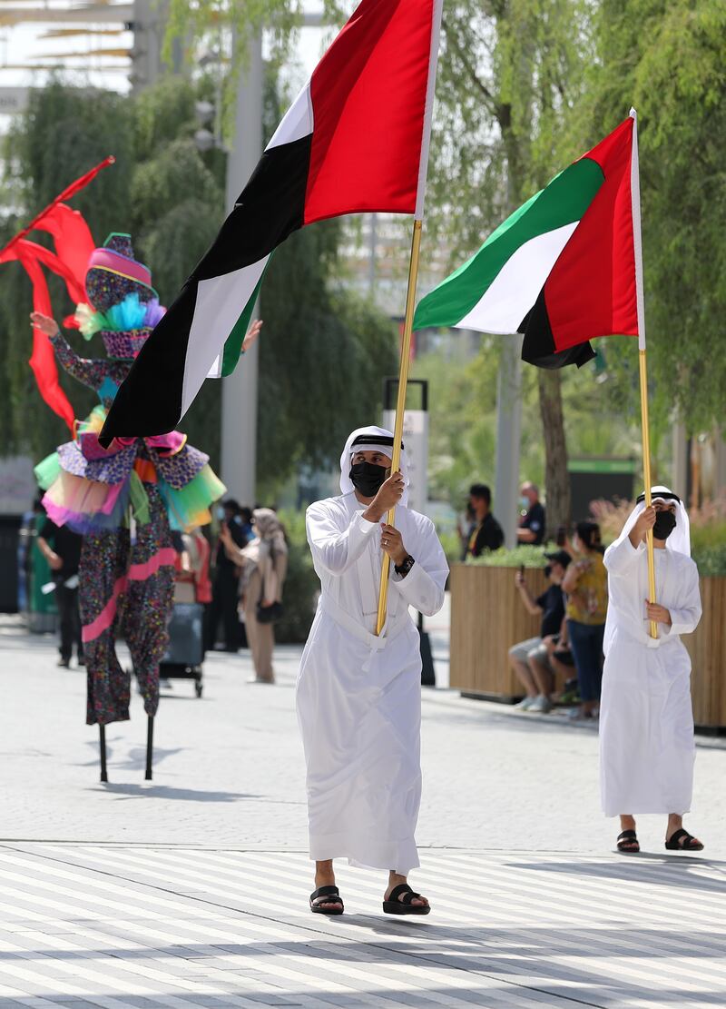 International Colours Parade on the first day of Expo 2020 in Dubai. Chris Whiteoak / The National