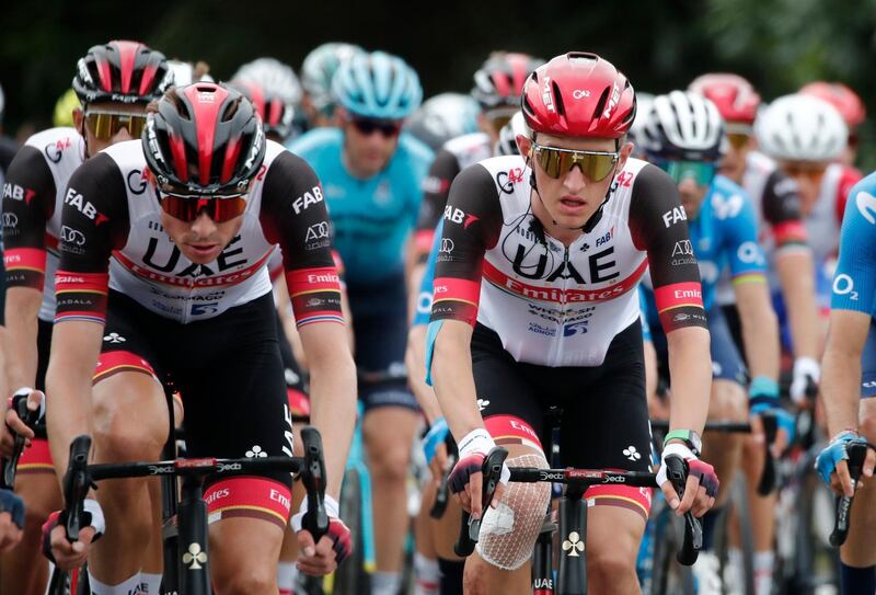 UAE Team Emirates riders Vegard Stake Laengen and Mikkel Bjerg. Reuters