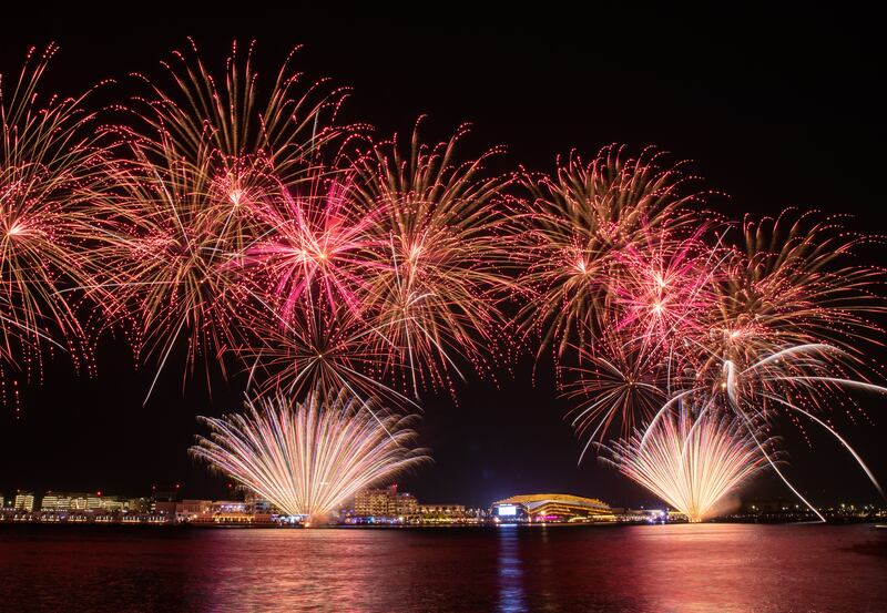 Yas Bay is one of the most popular places to watch the pyrotechnics from every New Year's Eve. Victor Besa / The National