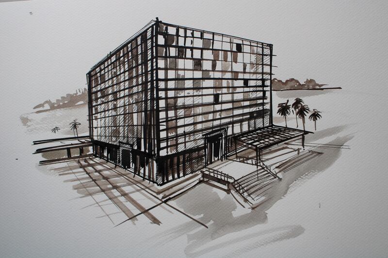 Sketches of the pavilion were selected after a competition in India.