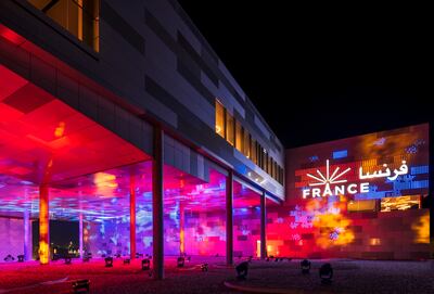 Night view of the France Pavilion at Expo 2020 Dubai. Photo: Expo 2020 Dubai