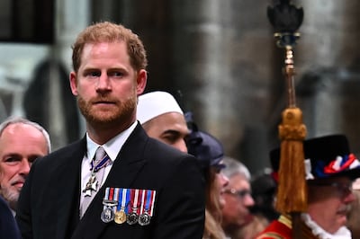 Prince Harry at the coronation of his father, King Charles III. AFP