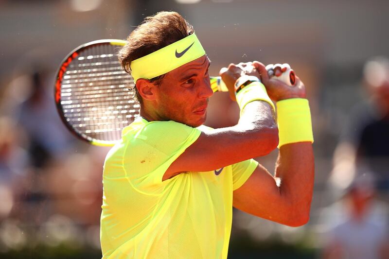 PARIS, FRANCE - JUNE 02: Rafael Nadal of Spain during his mens singles fourth round match against Juan Ignacio Londero of Argentina during Day eight of the 2019 French Open at Roland Garros on June 02, 2019 in Paris, France. (Photo by Clive Brunskill/Getty Images)