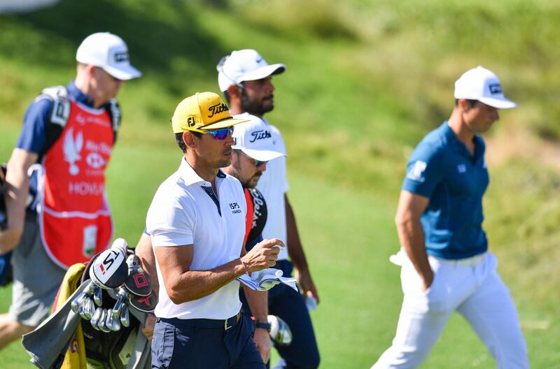 Rafa Cabrera Bello at the Yas Links Golf Course on Sunday. AFP