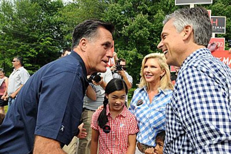 US Republican presidential candidates Mitt Romney, left, and Jon Huntsman, have helped move Mormonism into the US mainstream.
