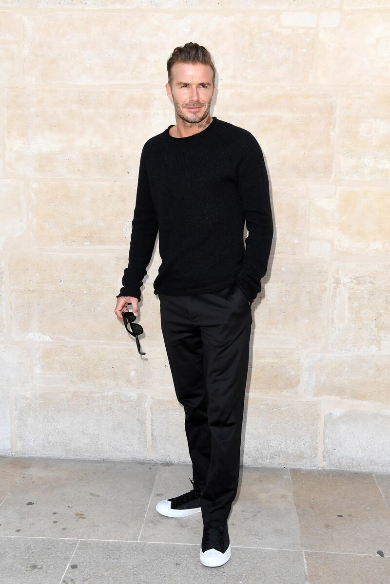 PARIS, FRANCE - JUNE 23:  David Beckham attends the Louis Vuitton Menswear Spring/Summer 2017 show as part of Paris Fashion Week on June 23, 2016 in Paris, France.  (Photo by Pascal Le Segretain/Getty Images)