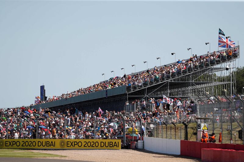 Spectators wait for the start of the sprint session in Silverstone.