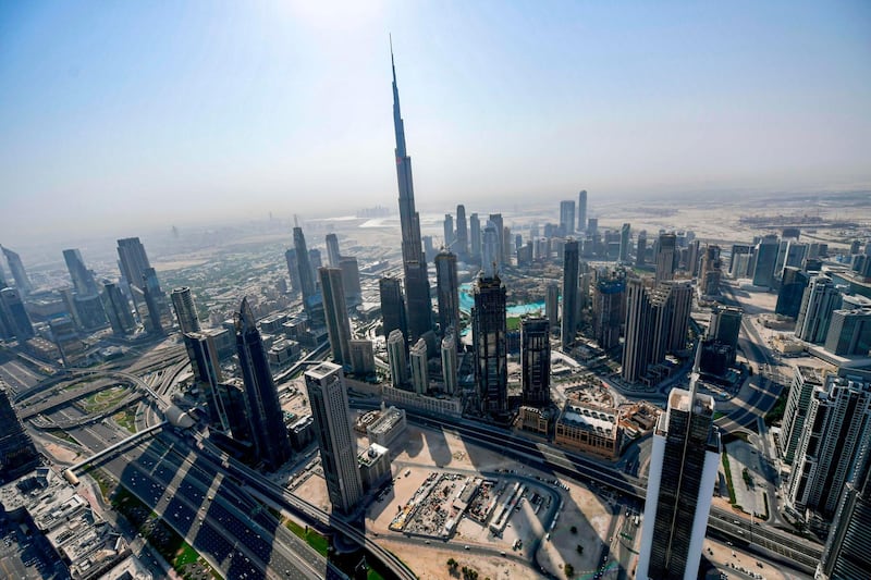 An aerial view of the Burj Khalifa skyscraper, the tallest building in the world, in Dubai. Dubai expects a rebound in tourism in 2020. All Photos by AFP