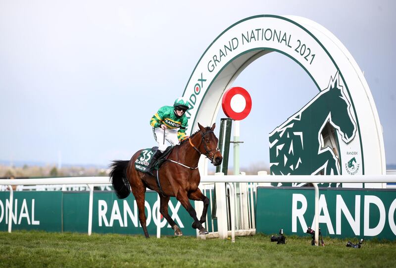Rachael Blackmore became the first female jockey to win the Grand National. PA