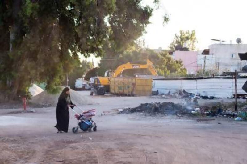 The disputed plot in the town of Lod where the Arab-Israeli community is opposing plans to build a police station. Youval Hal for The National