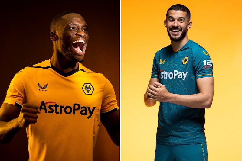 No 8: Wolves' home and away kits. Photo: Wolves / Twitter