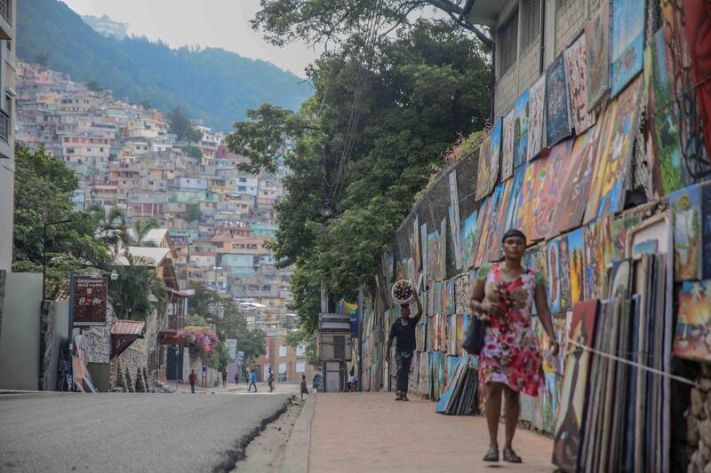 A street is nearly deserted in Port-au-Prince. AFP