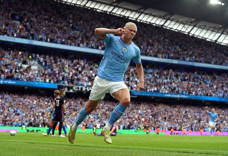 6) ... and their fourth for his first City hat-trick. PA