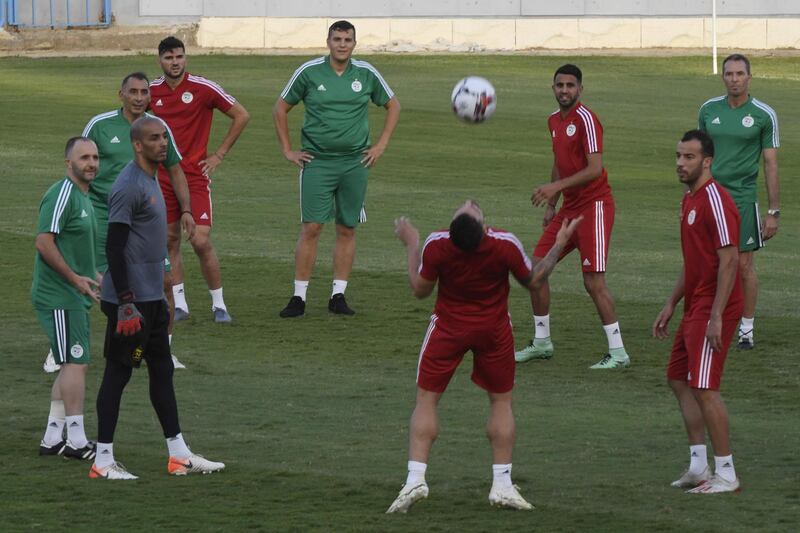 Algeria's players were put through their paces in the session in Cairo. AFP