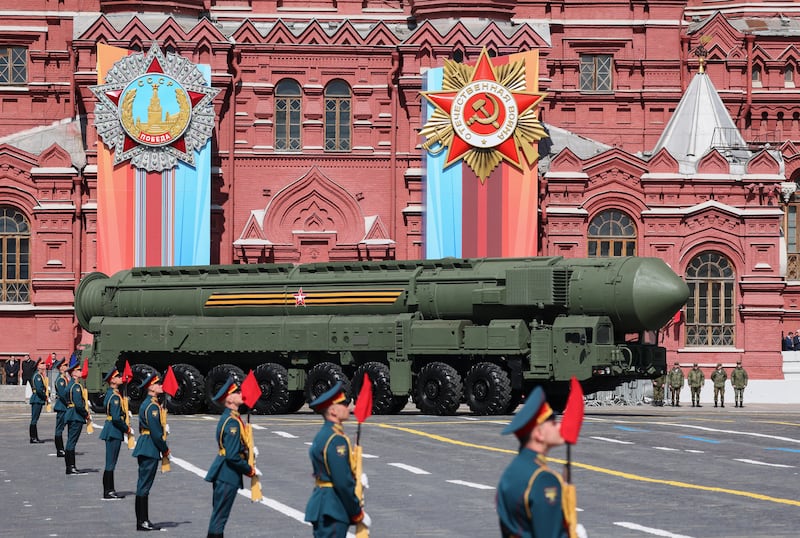 A Russian Yars intercontinental ballistic missile launcher. EPA