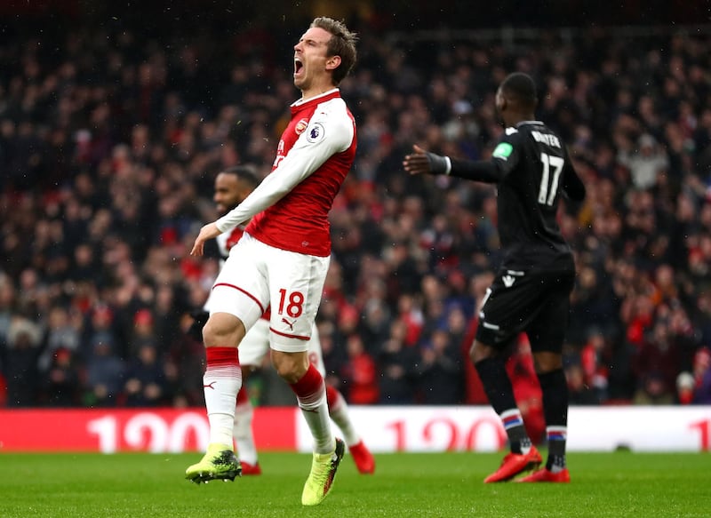 Left-back: Nacho Monreal (Arsenal) – The unlikely destroyer scored one goal and made two more as Arsenal rushed into a 4-0 lead against Crystal Palace. Clive Mason / Getty Images