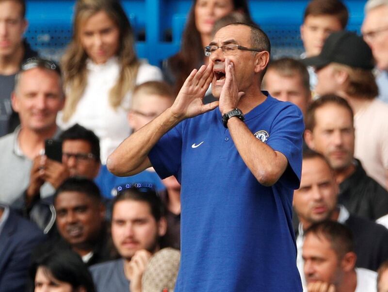 FILE PHOTO: Chelsea manager Maurizio Sarri at Stamford Bridge, London, Britain - August 18, 2018.  Action Images via Reuters/John Sibley/File Photo