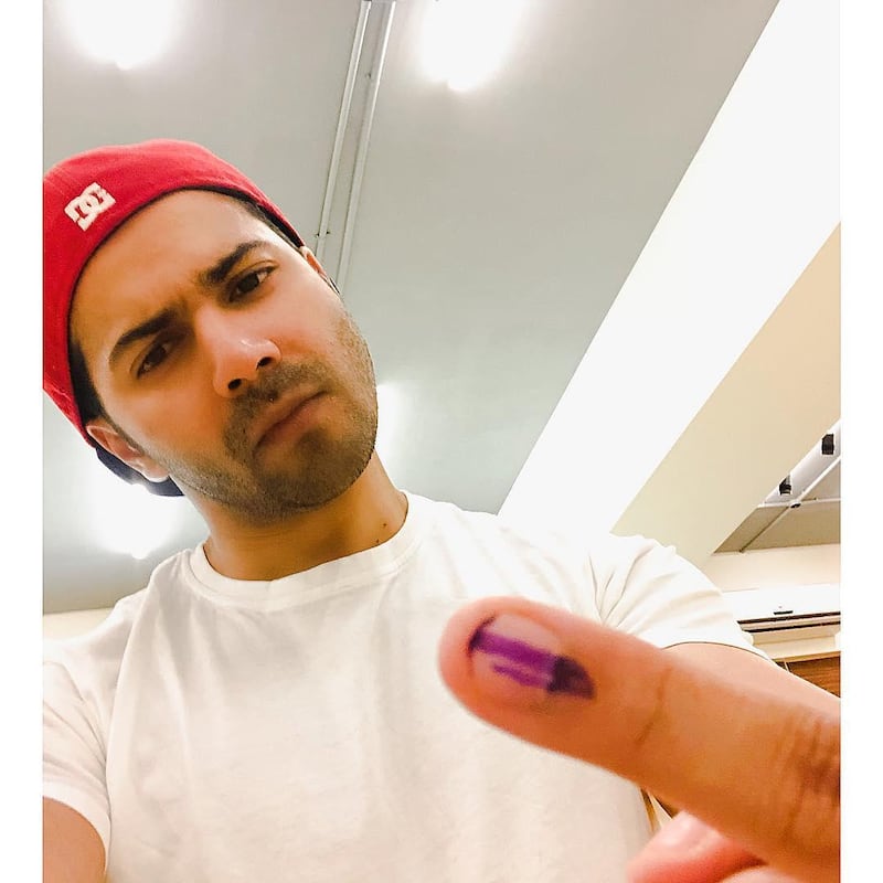 "BE COOL GO VOTE," Varun Dhawan captioned this photo. Instagram / Varun Dhawan