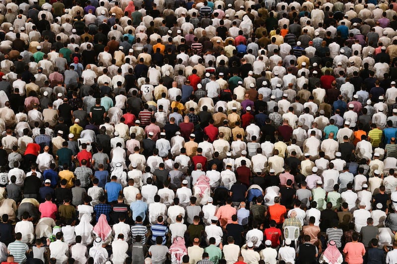 Muslim worshippers pray on Laylat al-Qadr at Majidul Kabeer Grand Mosque in Kuwait City, Kuwait. EPA