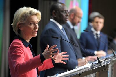 EU leaders on Thursday lauded the bloc's vaccine co-operation with Africa in the fight against Covid-19. AP