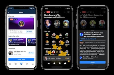 Facebook's Live Audio Rooms will be available to all users by June. Courtesy Facebook