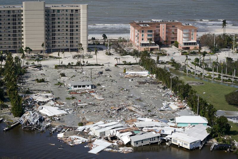 Damage caused at Fort Myers Beach, Florida. AP