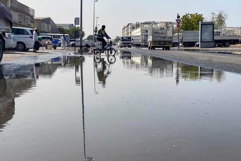 Roads in Dubai were waterlogged on Friday after heavy rain the previous day. Antonie Robertson / The National