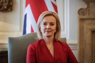 British Foreign Secretary Liz Truss at a meeting with European Commission Vice President Maros Sefcovic on the Northern Ireland Protocol in February. Reuters
