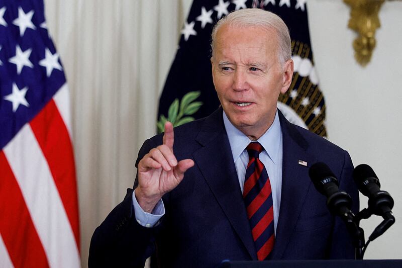 US President Joe Biden delivers remarks on healthcare coverage and the economy, at the White House. Reuters
