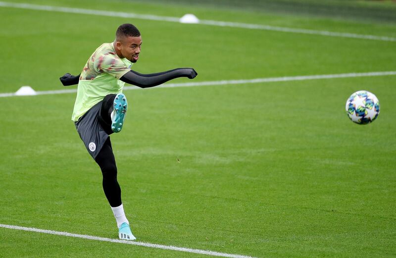 Manchester City's Gabriel Jesus during training. Reuters