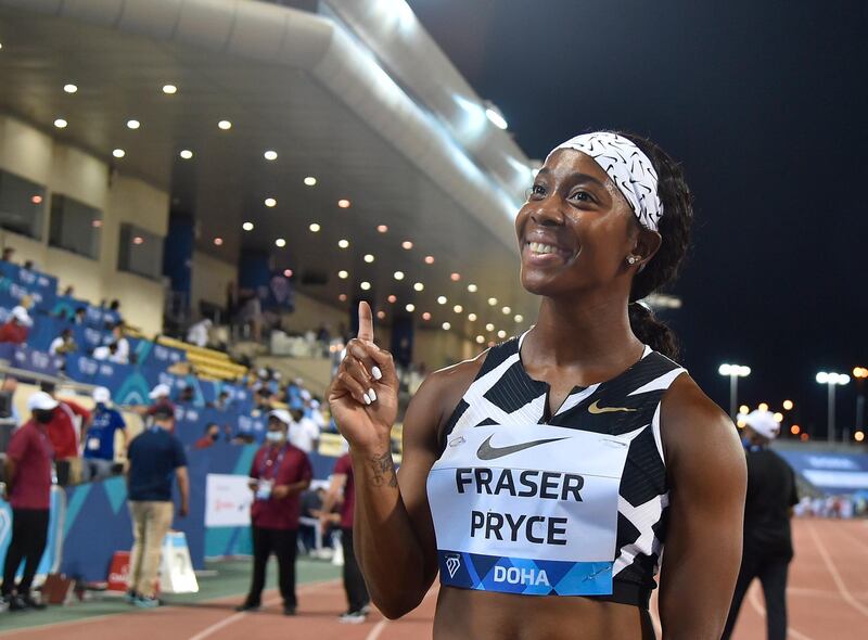 Shelly-Ann Fraser-Pryce of Jamaica during the Doha Diamond League in  May. EPA